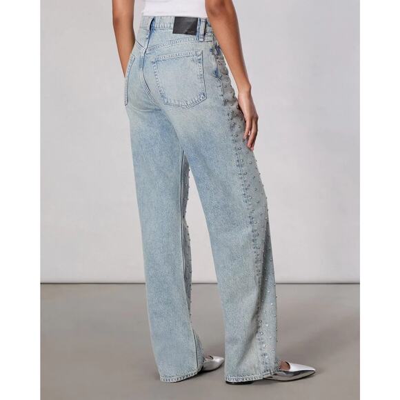 NWT Rag & Bone Shea High Rise Relax Straight Jeans Sz 34 Desiree Pearl #3B512 - Picture 4 of 13